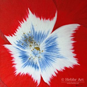 Schilderij Tulp rood wit blauw