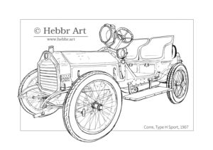 Pentekening LeMans Corre 1907