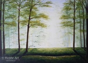 Schilderij Bosbad, 70 x 50 cm