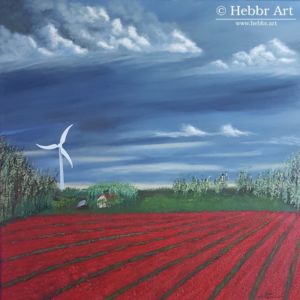 Schilderij Tulpenveld, 70 x 70 cm