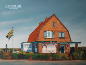 Schilderij Tolhuis Harderwijk, 80 x 60 cm