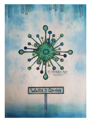 Winter is coming, Inkt en waterverf op papier, 24 x 32 cm Winter is coming. Inkt en waterverf op papier, 24 x 32 cm